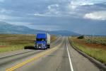 Freightliner Semi Trailer Truck, Montecello, Utah, Highway, US Route 491
