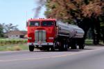 Gasoline Tanker Truck, Freightliner, cabover semi trailer, flat front, Napa Valley, VCTV01P10_05.0568