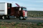 Interstate Highway I-40, Gallup, Semi-trailer truck, Semi, cabover semi trailer truck, flat front, VCTV02P09_17