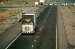 Interstate Highway I-40, Gallup, Semi-trailer truck, Semi, cabover semi trailer truck, flat front, VCTV02P10_06