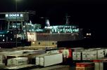 Nighttime, Night, Ferry-ship, English Channel Crossing, Dover, England, Semi-trailer truck, Semi