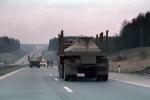 Flatbed trailer truck, Highway, roadway, near Sergiev Posad (Zagorsk), Russia