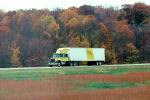 Volvo Truck, Autumn along Illinois Interstate Highway I-64, Semi-trailer truck, autumn, Semi