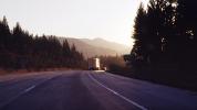 Sierra-Nevada Mountains, Interstate Highway I-80, Semi-trailer truck, Semi