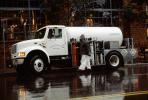 compressed gas truck, Harrison Street and the Embarcadero, rain, inclement weather, rainy, wet, cold