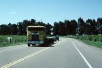Cabover Truck, flatbed trailer, Isleton