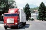 Freightliner, Susanville,, cabover semi trailer truck, flat front, Highway 36, VCTV05P09_06