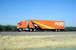 Allied Moving Van, Interstate Highway I-5 near the Grapevine, cabover, Semi-trailer truck, Semi