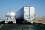 Interstate Highway I-5 near the Grapevine, Central Valley, California, Semi-trailer truck, Semi, VCTV05P12_12
