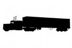 Semi-trailer truck silhouette, shape, logo, Semi