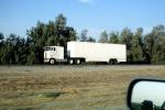 Semi-trailer truck, Interstate Highway I-5 near the Grapevine, Central Valley, California, Semi, VCTV05P14_06