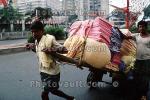 Men, Pulling a laundry Cart, pushing, on the Streets of Mumbai, VCVV01P01_18