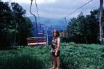 Woman, Field, Chairlift, Cannon Mountain Tramway, 1969, 1960s, VGTV02P02_06
