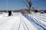 Snow, Road, Fence, Ice, Cold, Amish Country, Lancaster County, Pennsylvania
