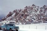 1962 Dodge 200 Pickup Truck, camper, trailer, Snow, Ice, cold, rest stop, mountain, roadside stop, 1960s, VLRV01P15_04