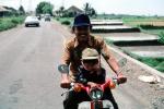 Honda, Scooter, Boy, Man, Male, Father, Son, Riding, Island of Bali, Indonesia, VMCV01P01_06