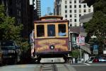 California Stret, Nob Hill Cable Car, head-on