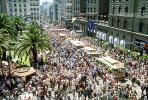 Throngs, Hoards, Packed People, Union Square, Powell Street, Crowds, Celebration, Downtown, downtown-SF, CC celebration June 21 1984, 1980s