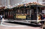 Cable Car Centennial, 1873-1973, Turntable, Turnaround, Powell Street, decorated, August 1974, 1970s, VRCV02P10_15