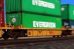 Evergreen Piggyback Container Cargo, Tehachapi, California, intermodal, VRFD01_091