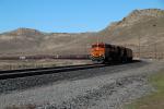 Train rambles through Tehachapi, Hopper Railcars, BNSF 4251 Diesel Engine, VRFD01_177