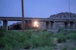 BNSF 8405 passing under the Interstate I-40 Overpass, EMD SD70ACe, Gallup, 28 July 2019