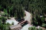 River, forest, bridge, track curve, Rocky Mountains, Colorado, VRFV01P07_11.3289