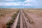 Railroad Tracks, desert, vanishing point, Arizona, 2 June 1989