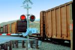 Union Pacific Train, Railroad Crossing, Caution, warning, Durkee, 18 July 1992, VRFV02P15_10.3290