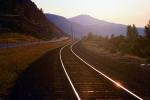 Railroad Tracks, Roadway, Highway, Mountains, Shiney, Entiat, 18 July 1992