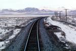 Railroad Tracks in the Snow, Brush, Shrub, Ice, Cold, Cool, Frozen, Icy, Winter, hills, mountains, VRFV03P03_18