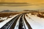 Railroad Tracks in the Snow, Ice, Cold, Frozen, Icy, Winter, hills, mountains, 31 December 1992, VRFV03P04_06