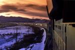 Southern Pacific Diesel Locomotive, Winter in Nevada, Sunset, 31 December 1992