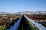 Railroad Tracks in the Snow, Brush, Shrub, Ice, Cold, Cool, Frozen, Icy, Winter, hills, mountains, VRFV03P05_13