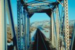 Truss Bridge, Railroad Tracks in the Snow, Brush, Shrub, Ice, Cold, Frozen, Icy, Winter, hills, mountains, 31 December 1992