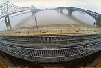 Mississippi River, Eads Bridge, Railroad Tracks, shoreline, Saint Louis, VRFV03P09_05