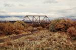 Creek, Truss Bridge, Shrub, River, Clouds, New Mexico