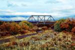 Truss Bridge, Shrub, River, Clouds, New Mexico