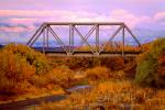 Truss Bridge, Shrub, River, Clouds, New Mexico