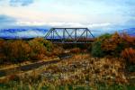 Truss Bridge, Shrub, River, Clouds, New Mexico, VRFV03P11_05