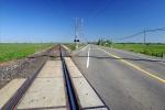 crossing gate, Railroad Tracks, south of Sacramento, California, Caution, warning, VRFV04P05_10.0586