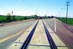 crossing gate, Railroad Tracks, south of Sacramento, California, Caution, warning, VRFV04P05_11