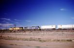 UP 9499, CSX 7327, between Phoenix and Tucson, Piggyback Container, intermodal, VRFV05P12_19
