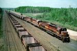 Coal Cars, DMIR 405, EMD SD40-3, forest, locomotives, Duluth Missabe & Iron Range