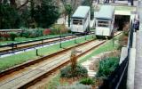 Incline railcar, Montmartre Funicular, Paris Incline, January 1986, 1980s