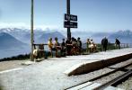 Passengers Waiting, Rigi-Kulm, Rigi Railways), Mount Rigi, Cog, Swiss Alps, 1950s, VRGV01P11_11