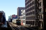 Chicago Elevated, El, CTA, downtown, buildings, 6000 series trainset, September 1954, VRHV01P01_04