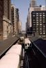 Chicago Elevated, El, CTA, downtown, buildings, 6000 series trainset, April 1970, 1970s
