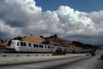 BART train, Bay Area Rapid Transit, Cumulus Clouds, Lafayette, East Bay, Highway 24, VRHV01P03_02