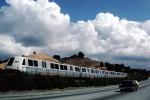 BART train, Bay Area Rapid Transit, Cumulus Clouds, Lafayette, East Bay, Highway 24